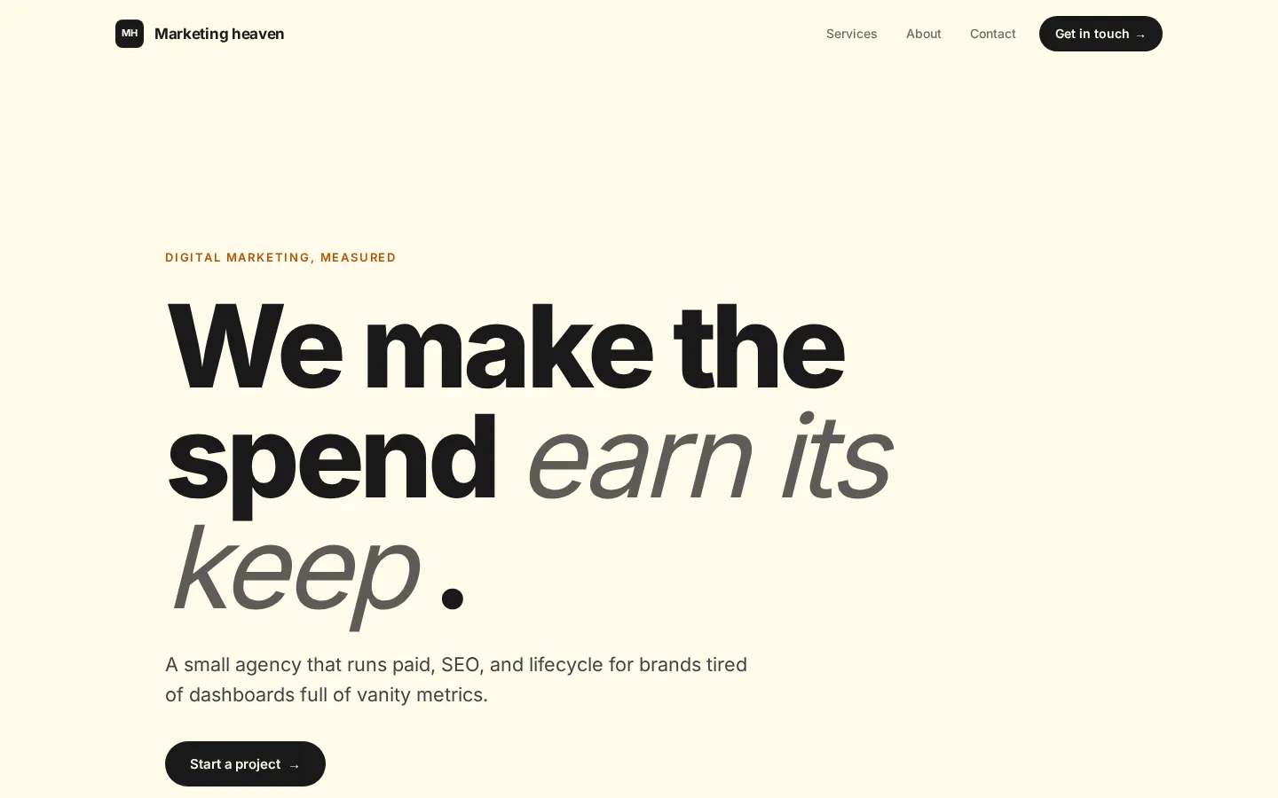 Marketing Heaven website